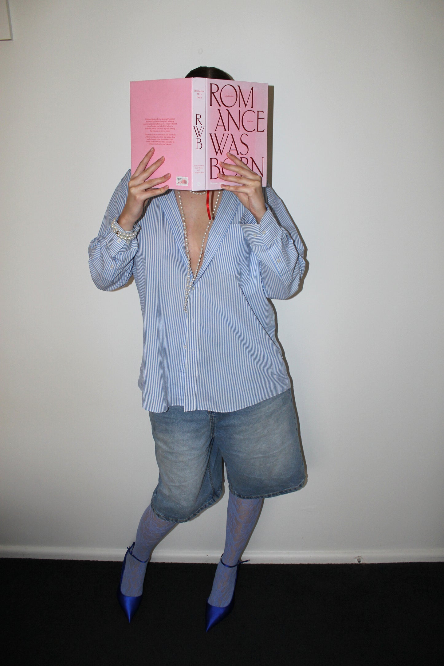 Pale Blue Lace Tights