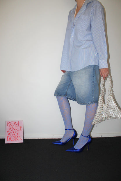 Pale Blue Lace Tights