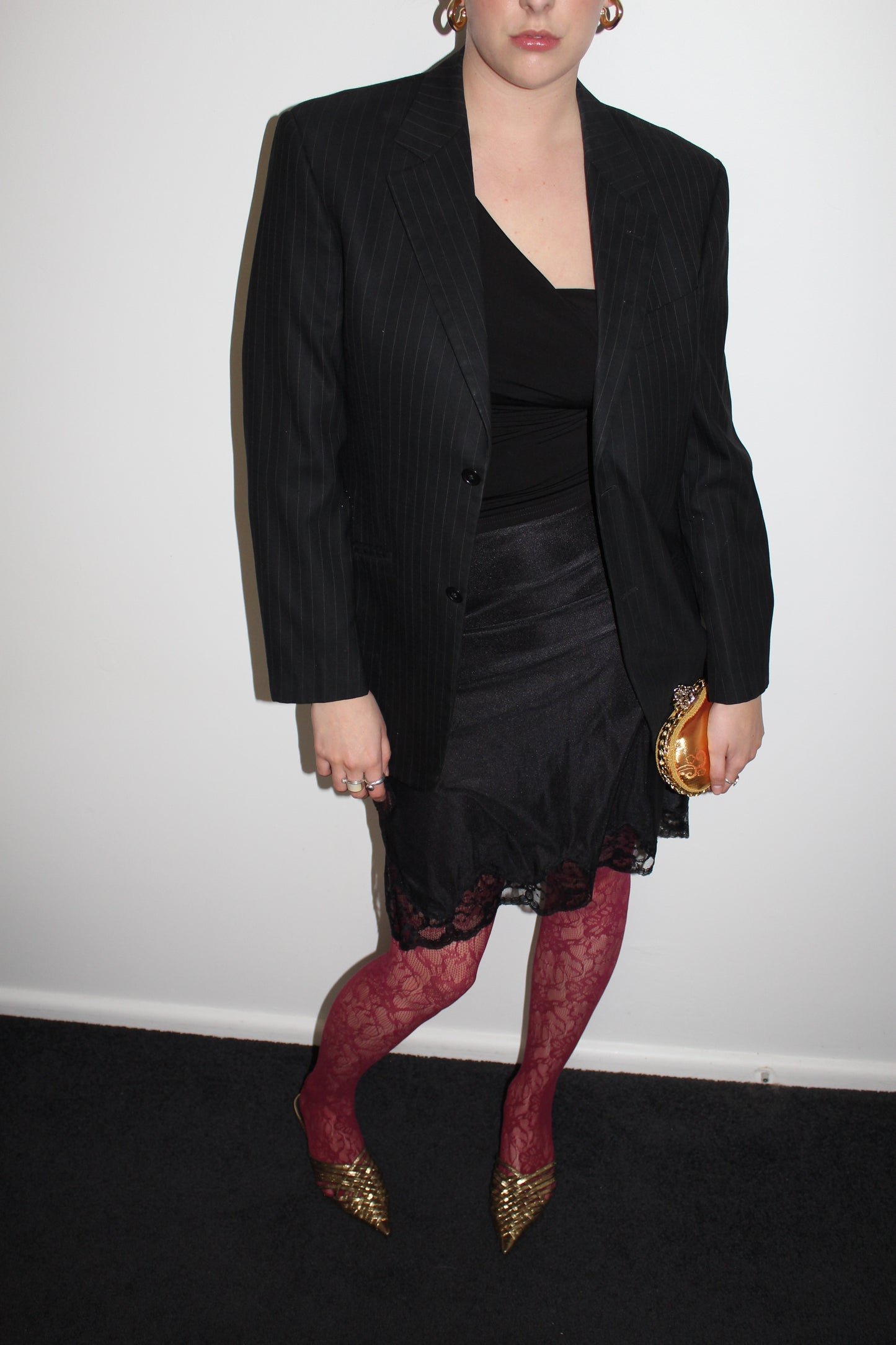 Burgundy Lace Tights
