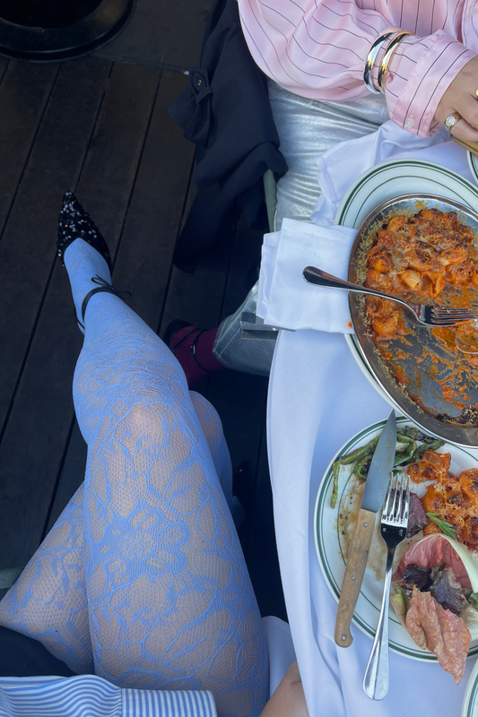 Pale Blue Lace Tights