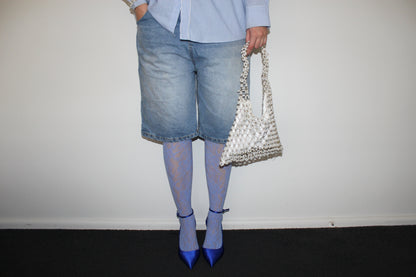 Pale Blue Lace Tights